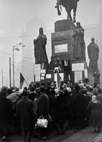 January 1969, Wenceslas Square after the burning of Jan Palach