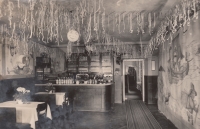 Interior of the restaurant U Urbanu, Králíky, 1930s