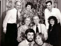 Ivo Dostál with family - father-in-law, mother-in-law, parents, wife, brother and wife, Christmas 1973