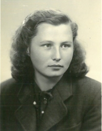 Ludmila, mother of Blahomír Basař, Prosečné, about 1958