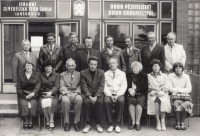 Distance learning at the Lanškroun Secondary School of Agriculture (above, third from the right), 1980s