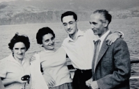 With parents on a trip to the USA, 1958