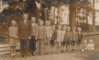 With cousins, František Matějka standing third from the right, 1948