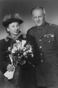 Wedding photo of Dagmar and Colonel Jan Němec, 1949, six weeks later he was arrested