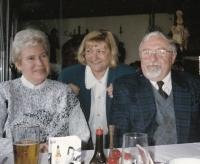 Witness first from the left with her husband visiting her colleague MUDr. Dana Konopásková at her cottage, May 1997