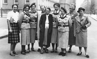 Mother of the witness (first from left) at the Sokol meeting in Prague, 1938