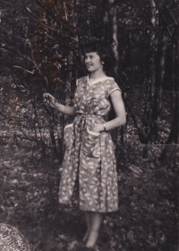 Natalia Titomyr's mother on vacation in the Moscow region, 1961