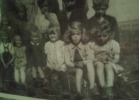 Skoky children, Cecílie Hlaváčková 2nd from the right, Skoky, 1948/1949