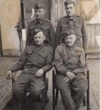 Witness's grandfather Antonín Bartoš (far left, bottom), circa 1945