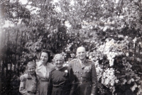 Heliodor Píka (far right), Alexandra Šmiřáková's aunt Otýlie (second from right), Marie Píková (third from right)