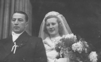 Wedding photo of Ivo Dostál's parents (Alois and Jiřina Dostál), 1942