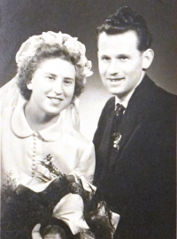 Wedding photo of Miloš Št'astný and his wife Marta