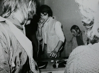 DJ Zdeněk Raboch, an unofficial disco at the U Kamennýho rybníka restaurant outside Plzeň, late 1960s/early 1970s