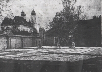 Beeswax being bleached in the sun at the family candle factory in Velké Leváry, Slovakia, circa 1941