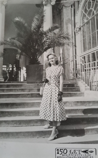 Marcela Pustinová in Mariánské Lázně, 1958