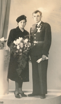 Uncle Bohumil Fulín with his bride Ludmila, 1940