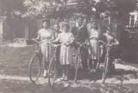 Leopoldina Čermáková (front, second from left) with friends