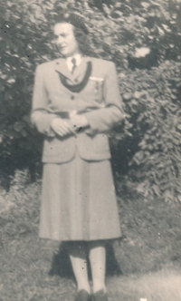 In festive costume at the Sokol meeting in 1948