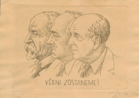 The picture of T. G. Masaryk, Edvard Beneš and Jan Masaryk that caused Jiřina Brabcová fired from her job