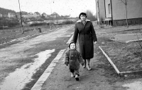 Ludvík Procházka with his mother in Prague Veleslavín, about 1960