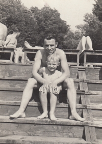 With father Karel Tomáš in Litoměřice