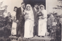 Leopoldina Čermáková at her wedding, Heřmaničky, 29 March 1948