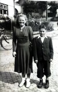 Marie Prchalová with her younger brother