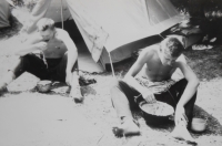 Ondřej Čapek at an evangelical camp, 1963