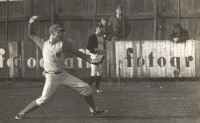 Ondřej Čapek during a baseball game, 1972