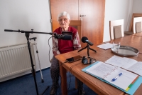 Filming of Jarmila Chovancova in the meeting room of the Municipal Office in Hradec nad Moravicí, 2024