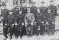 Němčice firefighters, 1920s; grandfather Frantisek Šafařík is second from right in bottom row