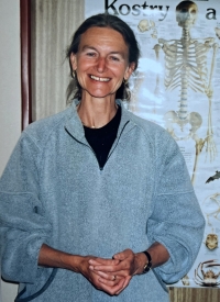 Vlastimila Pešková in a teachers´ room at school, 1998