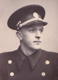 Father František in a police academy graduation photo, Liberec, 1938