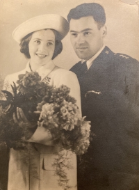 Wedding photo of Igor Ocelka's parents Marie and Josef Ocelka, 13 June 1939