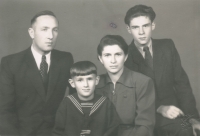 Vilém Pospíšil, a preacher imprisoned by the communist regime, with his family