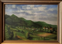 Painting by Josef Mrňák - view of Hejnice