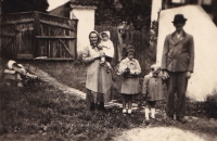 Grandfather, grandmother, František's two sisters and František the youngest, 1946