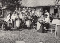 Tent camp of baptist youth in Pustá Rybná in the 1960s