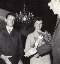 Wedding photograph of Jiří and Hana Havlíček, Olomouc, Town Hall, 1964