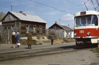 Contrasts, old and new... Barnaul, Siberia, USSR, 1973