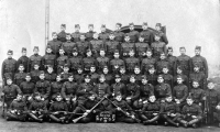 Father Josef Matuška in the third row, seventh from the right, during his military service in the Czechoslovak Army in 1924