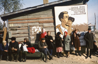 Waiting room at the port of Obu, Barnaul, Siberia, USSR, 1973