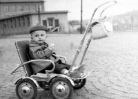 Ludvík Procházka in a pram