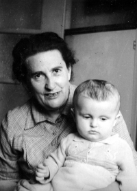 Ludvík Procházka with grandmother Helena, father's mother