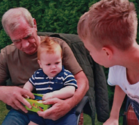 Petr Jauker with grandchildren, 2020