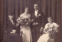 Petr Trčka and Růžena Kačenová's wedding in Příbram, 16 October 1926