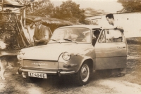 Uncle Frantisek Záruba and father Petr Trcka in Třebsko, 1965