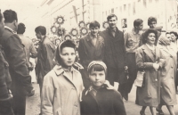 Sisters Karla and Alena Dixon (née Trčková) in Prague on 1 May