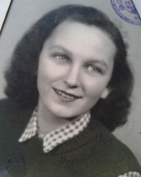 Alena Dixon's mother Karolina Trčková in Kolinec, probably in 1948