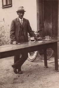 František Záruba in Třebsko, probably in 1945